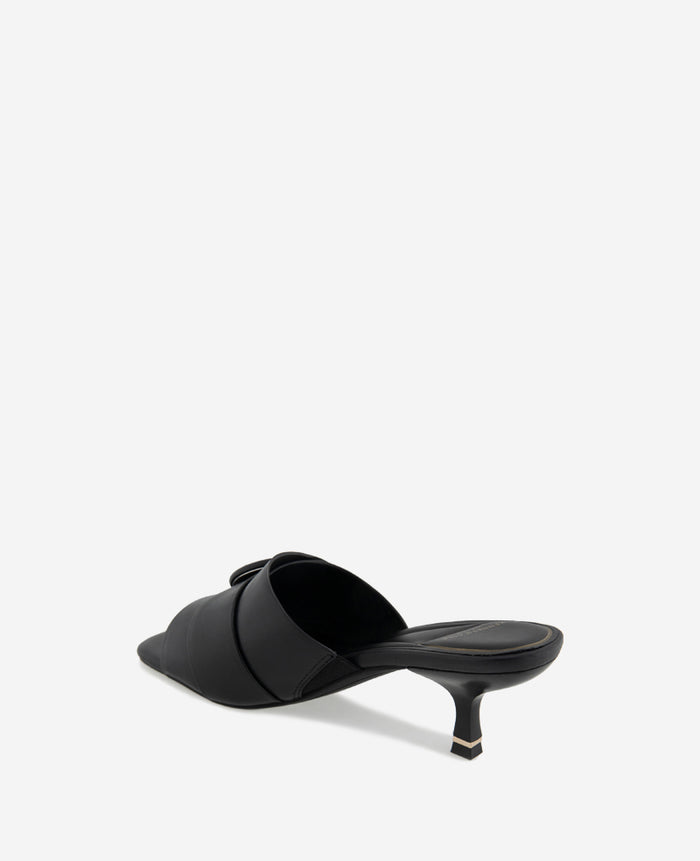 Valentina Leather Kitten Heel Slide Sandal