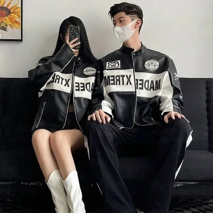 Vintage Embroidered Leather Jacket