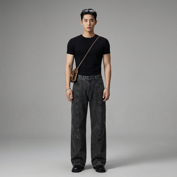 Pantalon denim vintage gris foncé homme - Koreanxwear - Taille S