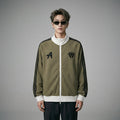 Veste unisexe streetwear maille gaufre col montant noire et verte - Koreanxwear - Taille M