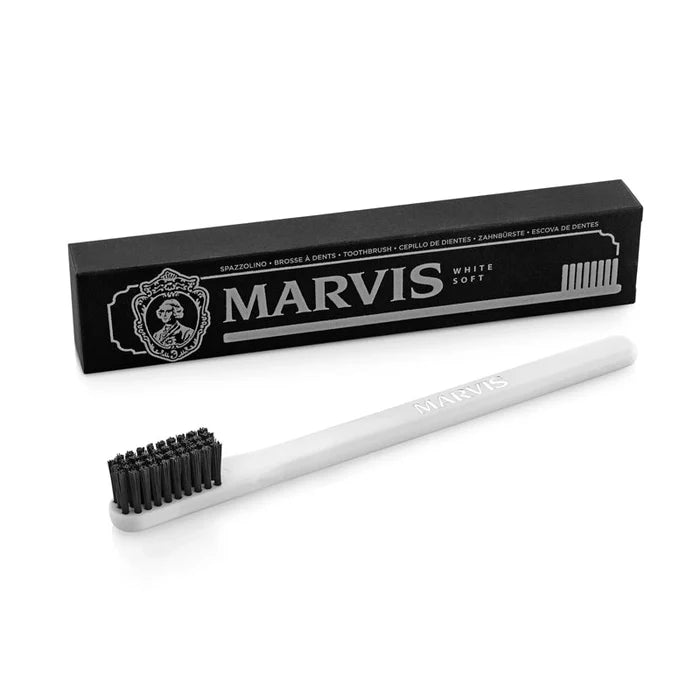 White Soft Toothbrush - Nylon Bristles for Sensitive Gums