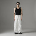 Pantalon large en denim blanc pour homme - K-fashion décontractée - Taille S