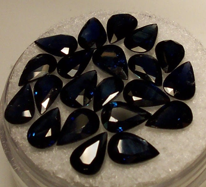 Wholesale, Natural Genuine Deep Blue Sapphire, 6x4mm Pear, VVS 0.4ct appr., September Birthstone