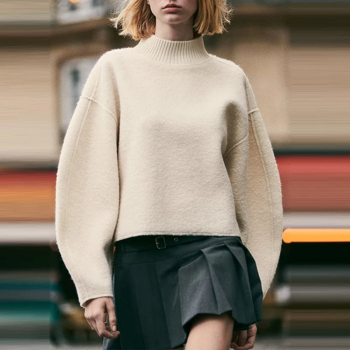 Women's Korean High-Neck Sweatshirt