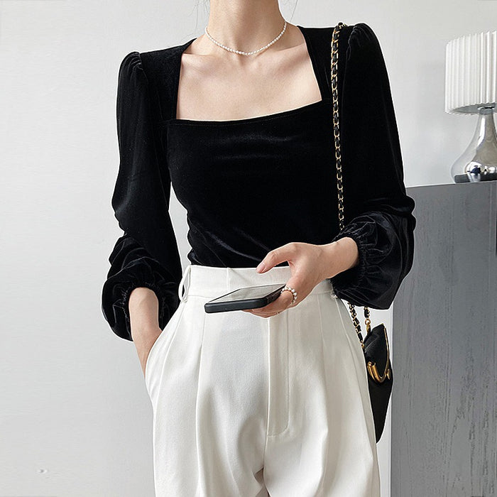 Women's Korean Velvet Blouse