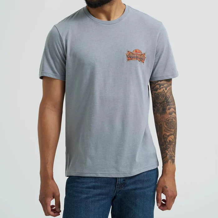 Wrangler Men's Monument Logo Graphic T-Shirt in Grey