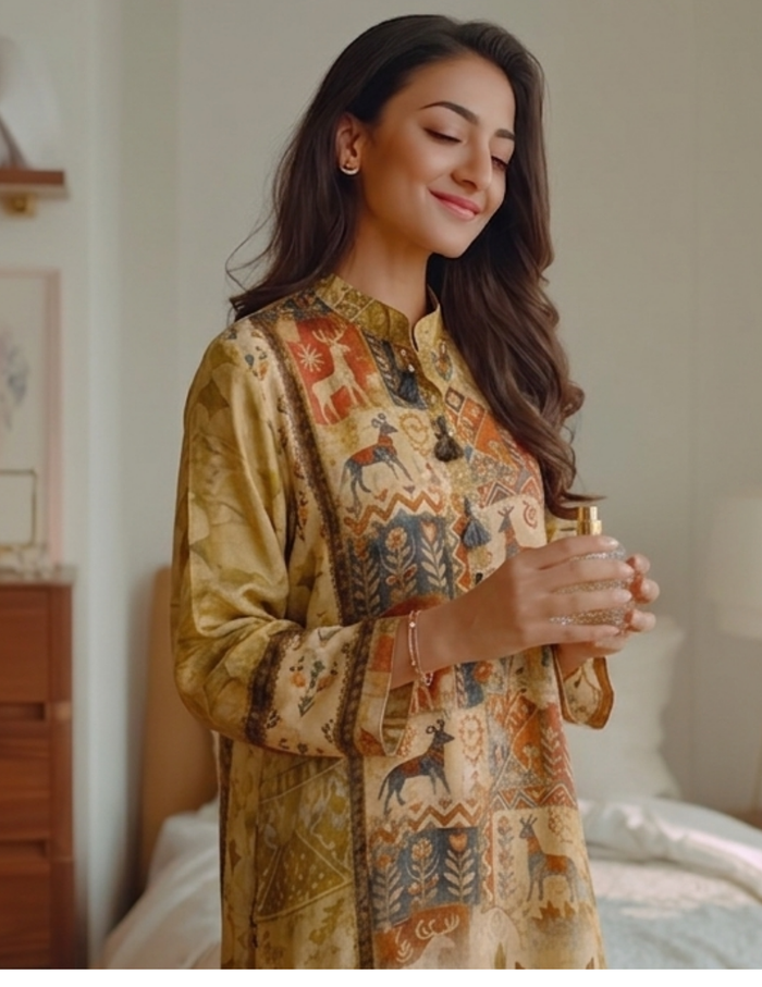Yellow Satin Silk Co-Ord Set