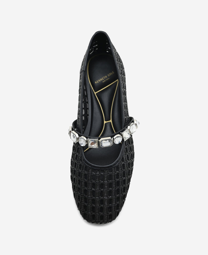 Zeta Raffia Jewel Mary Jane Flat