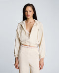 Zip Shoulder Hoodie with Front Zip