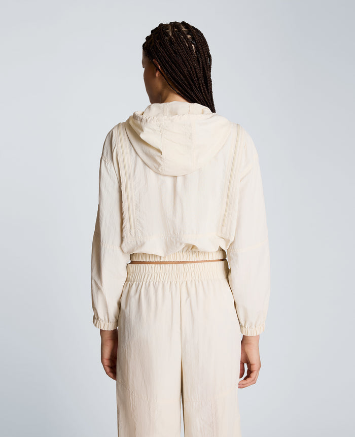 Zip Shoulder Hoodie with Front Zip
