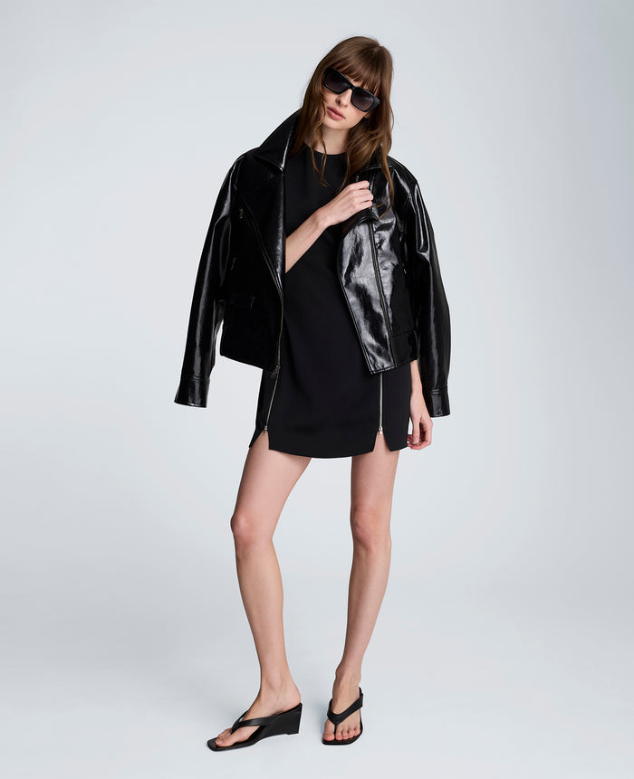 Zipper Detail Mini Dress